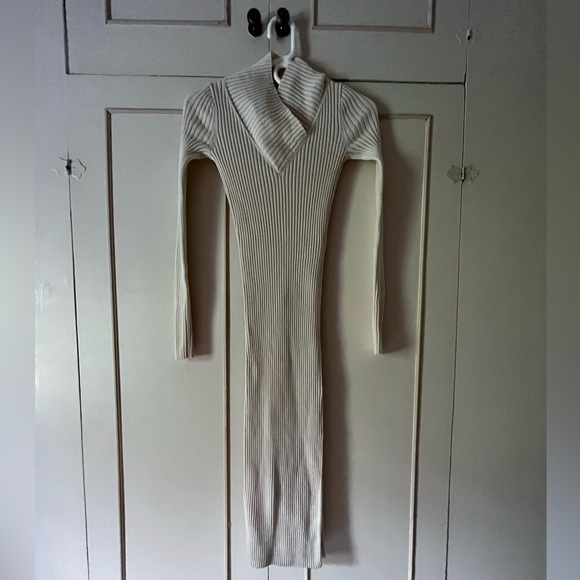 All Saints white long sleeve dress, 100% merino wool - Picture 3 of 4